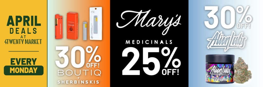 30% Off Boutiqu + Sherbinskis, 25% Off Mary's Medicinals, 30% Off Alien Labs
